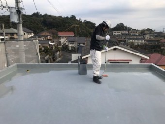 ウレタン防水 施工中