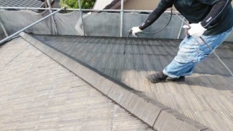 モニエル瓦 塗装工事 色付け