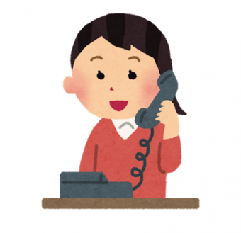 電話する女