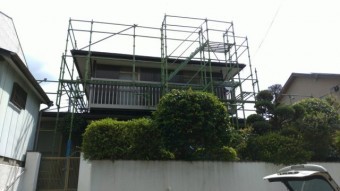 カバー工法 仮設足場 設置
