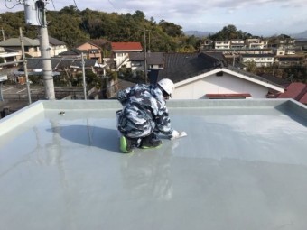 屋上防水 工事中