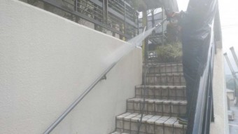 鹿児島市外装工事の様子