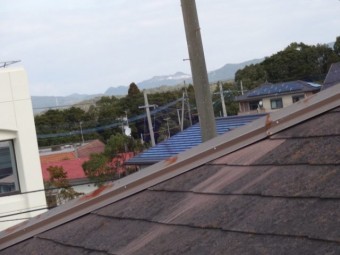 スレート屋根棟板金 劣化