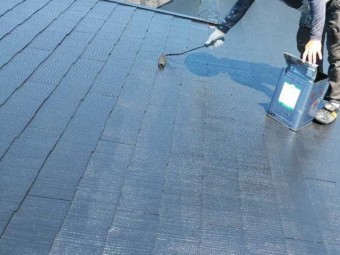鹿児島市塗装工事上塗り2回目の様子