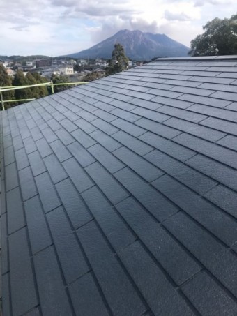 鹿児島市 屋根塗装工事 ブラック