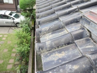 鹿児島市の屋根瓦の様子