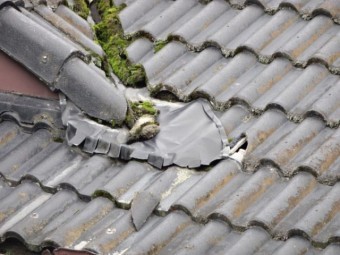 鹿児島市の雨漏れした屋根の様子