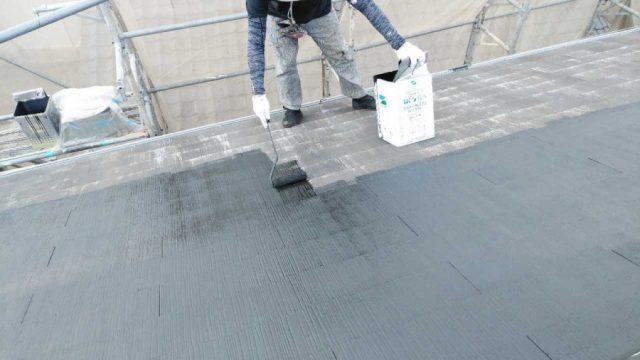 鹿児島市屋根中塗り塗装工事
