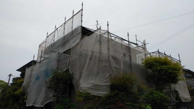 鹿児島市の屋根塗装工事着工